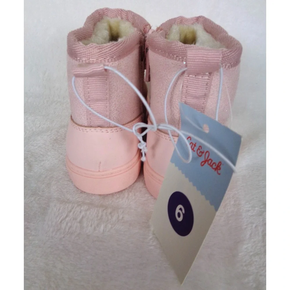 Cat & Jack Toddler Girls Sophia Sparkly Winter‎ Boots Blush Pink Size 6